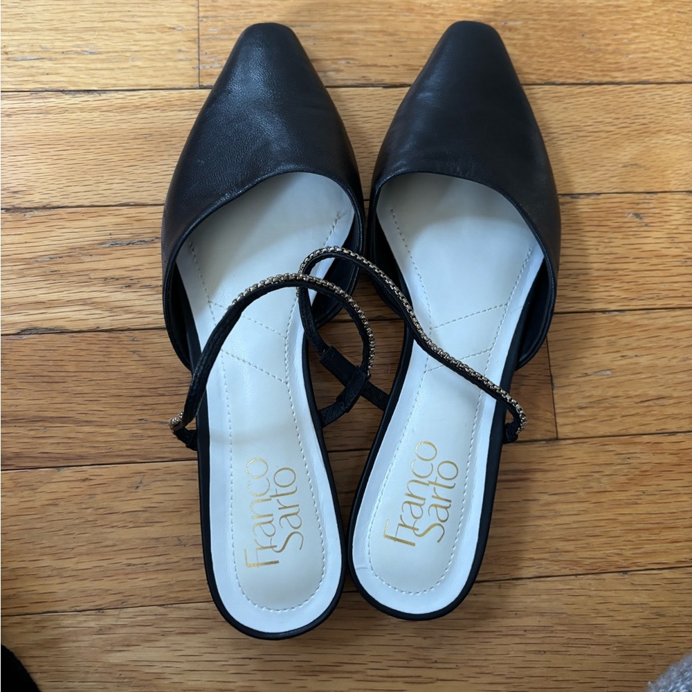 Franco Sarto Black Mules Versatile Minimalist Design